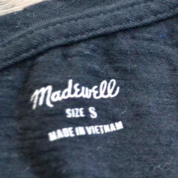 Madewell Whisper Soft Cotton V-neck Black Pocket Tank Top Size Small - Picture 3 of 3